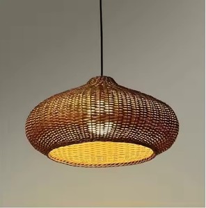Wholesale Handwoven Natural Rattan Pendant <b>Light</b> Vietnamese <b>Bamboo</b> Drum Ceiling Lamp & Chandelier <b>Shade</b> - Product Image 4