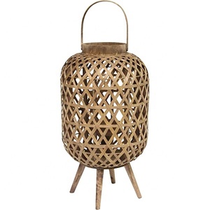 Portavelas de bambú decorativo hecho a mano para decoración del hogar, hecho a mano, fabricante OEM en Vietnam - Product Image 1