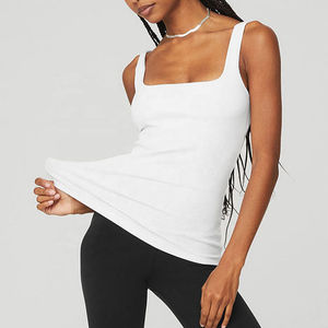 Transpirable para correr de verano, venta al por mayor, ropa deportiva para mujer, camisetas sin mangas de algodón con estampado de logotipo personalizado para mujer - Product Image 2