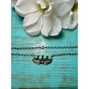 Collier en turquoise lune bleue et argent sterling, fait main, bijoux culturels Navajo, objet de collection - Product Image 2