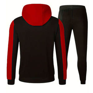 ชุดวอร์มกางเกงขาตรงผ้าขนแกะมีซิปสำหรับผู้ชายชุดวอร์มกางเกงมีฮู้ดและระบายอากาศได้ดี - Product Image 3