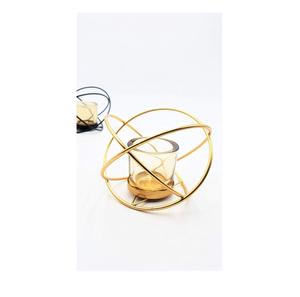 Hogar Hotel Decoración Aparato Centro de mesa Vajilla T-light Holder Diseño más popular Alambre de metal Portavelas Acabado dorado - Product Image 4