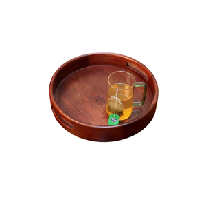 Nouveau design de plateau de service personnalisé en bois d'olivier et résine avec poignées en métal pour hôtel restaurants et cuisine à domicile - Product Image 6