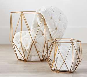 Panier de rangement en treillis métallique fait à la main personnalisé Panier de rangement en treillis métallique Salle de bain Blanchisserie Utilisation polyvalente - Product Image 1