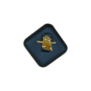 Anillo de piedra citrino de Plata de Ley 925 sólida para mujer, anillo de declaración de piedra sólida Natural, anillo de joyería fina semipreciosa - Product Image 1