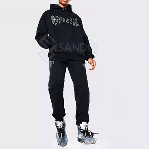 ชุดวอร์มผู้ชายคุณภาพสูง ระบายอากาศได้ดี ประดับด้วยคริสตัล สำหรับฤดูหนาว พร้อมบริการออกแบบและโลโก้ตามสั่ง - ตัวเลือกฉลากส่วนตัว - Product Image 1