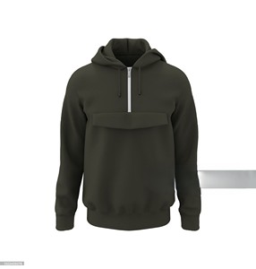 Sudadera con Capucha Extra Grande de Cuello Redondo para Hombre, Mezcla de Poliéster/Algodón, Lisa, Teñida, para Invierno - Product Image 6
