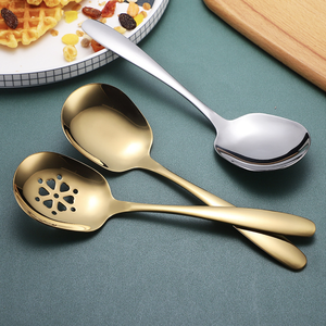 Juego de servidores de ensalada de acero inoxidable pulido con mango de diseño, juego de cubiertos de alta gama para cocina moderna - Product Image 3