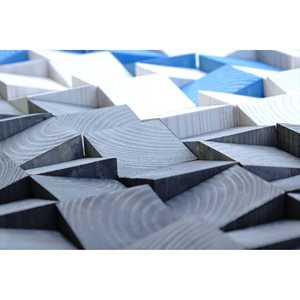 Nuances blanches et bleues de décoration murale en mosaïque de bois gris Accent élégant pour la maison ou le bureau - Product Image 3