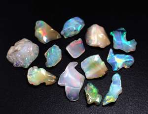 โอปอลเอธิโอเปียธรรมชาติรูปทรงแฟนซีคุณภาพสูง ขัดเงา/ดิบ หลายสี ขนาด 15x9มม.-26x16มม. สำหรับทำเครื่องประดับ - Product Image 2