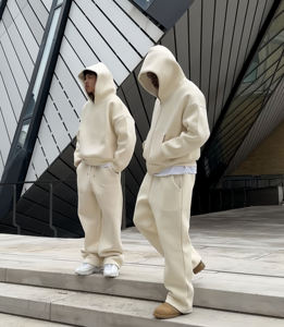 ชุดกีฬาแบบยูนิเซ็กซ์ทรงปกติสำหรับฤดูหนาว สีพื้นเรียบ ผ้าเทอร์รี่คอตตอน 400 GSM น้ำหนักเบา รับผลิตตามสีที่ต้องการ บริการ OEM - Product Image 6