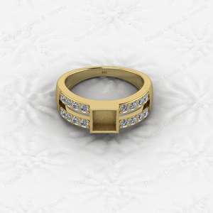 New Arrival 925 Silver 7X7mm Double Band With CZ Semi Mount Blank Setting <b>Ring</b> Good for <b>Resin</b> & Ashes Work Keepsake DIY Jewelry - Product Image 1