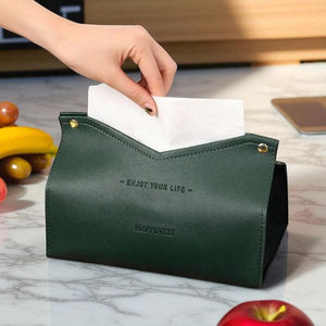 Organizador Accesorios de cuero con soporte de caja de pañuelos Almacenamiento incluido - Product Image 2