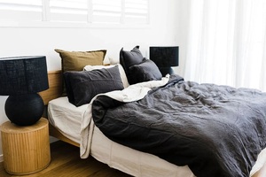 Regalo de Navidad decoración del hogar 100% funda de edredón de algodón en negro con cierre de botón y 2 fundas de almohada edredón suavizado ropa de cama - Product Image 3