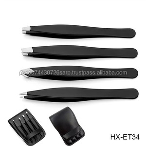 Pinzas Profesionales de Alta Precisión para Extensión de Pestañas, de Acero Inoxidable con Punta Suave, Estuche de Cuero Negro con Logotipo Personalizado, Salón de Belleza - Product Image 4