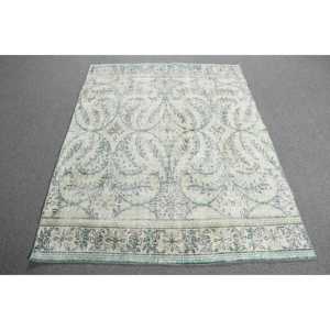 Alfombra Turca Vintage de 4.5x5.7 pies, Alfombra de Lana Azul - Product Image 1