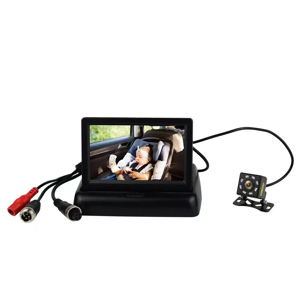 720P 4.3 pollici di allarme di temperatura senza fili auto carino monitor auto auto telecamera per bambini con vista di visione notturna