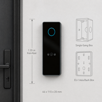 Lecteur de contrôle d'accès intelligent mince IP65, lecteur de code QR, lecteur RFID pour systèmes d'accès sécurisés