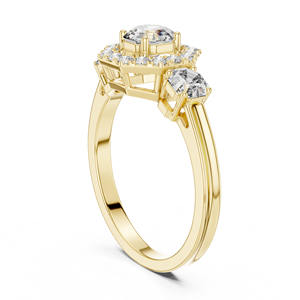 <b>Vintage</b>-Inspired 14K Solid <b>Gold</b> Lab Diamond Engagement <b>Ring</b> Octagon Cut Diamond Cluster for Wedding Occasions - Product Image 6