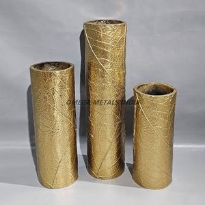 High Grade Textured Silver Cylindrical Metal <b>Vases</b> <b>Unique</b> Artistic Finish for Elegant Home and Office Decoration Display - Product Image 6