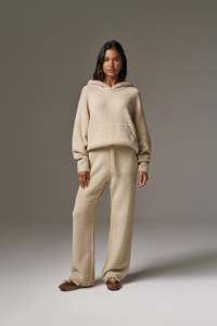 Sudadera con capucha de punto Boucle de gran tamaño para mujer de piedra, sudaderas con capucha en blanco antiarrugas y transpirables para mujer, Sudadera con capucha y cremallera de entrenamiento - Product Image 2