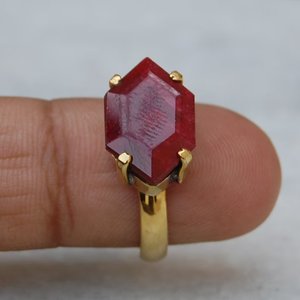 Anillo fino de Plata de Ley 925 unisex hecho a mano con relleno de cristal de Rubí, diseño elegante, compromiso de boda, fiestas de cumpleaños disponibles a granel - Product Image 4