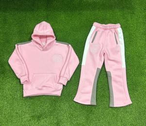 ชุดวอร์มผ้าคอตตอนสำหรับเด็กแบบเรียงซ้อนกันชุดวอร์มขาบานสำหรับเด็กชุดใส่หน้าหนาวสีชมพูผลิตใน2025 - Product Image 3