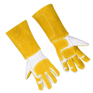 Gants de soudage en cuir de sécurité pour la construction, vente en gros, prix bas, respirants, légers, en cuir - Product Image 3