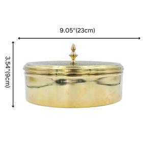 Boîte à épices en laiton élégante avec motif de perroquet imprimé et couvercle gravé floral, conteneur de rangement de cuisine fait à la main - Product Image 3