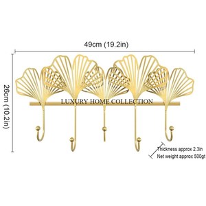 Crochets muraux en métal fini laiton antique pour ajouter une élégance vintage aux salons, chambres et bureaux - Product Image 4