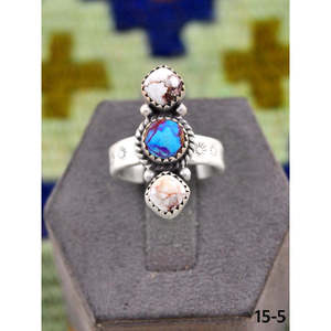 Bague artisanale du Sud-Ouest en magnésite violet dahlia et cheval sauvage avec argent sterling, ajustable, idée cadeau - Product Image 5
