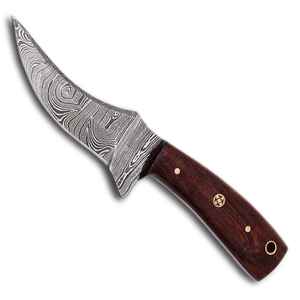 มีดพับแบบกำหนดเองได้มีดล่าสัตว์เหล็กดามัสกัสพร้อมปลอกหนังวัวแบบด้ามจับสบายมือ - Product Image 6