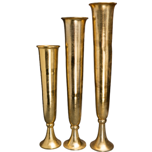 Jarrón Curvo de Metal Artístico con Acabado Brillante para un Estilo Floral Refinado y un Atractivo Decorativo Moderno para el Hogar - Product Image 1