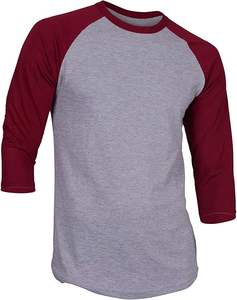 เสื้อเบสบอลแขน3/4ลำลองของผู้ชายเสื้อเจอร์ซีย์ Raglan เสื้อเจอร์ซีย์สีขาวผลิตในปากีสถาน - Product Image 1