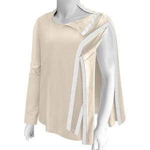 Vêtement médical de réadaptation en jersey de coton de qualité supérieure pour patients hospitaliers, t-shirt unisexe à manches longues, logo personnalisé - Product Image 3