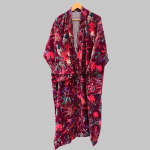 Kimono en velours de coton imprimé à la main en gros - Product Image 3