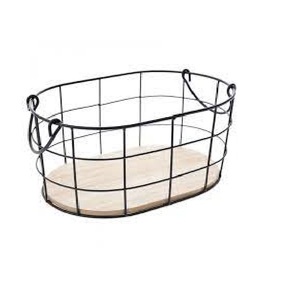 Top Selling <b>Storage</b> Wire <b>Basket</b> <b>Round</b> Shape Iron & Wooden Fruits <b>Basket</b> Classic Stylish Low Price Luxury Metal Vegetables <b>Basket</b> - Product Image 4