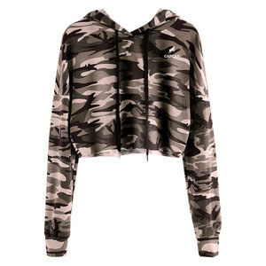 100% Cotton Comfortable Cropped Women's Hoodies with Private Label Heavy Weight Long Sleeves and Hooded <b>Collar</b> for Winter - Product Image 1