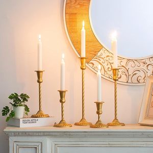 Creative Gold Plating Metal in <b>Brass</b> Art <b>Candlestick</b> Holder Innovative Home Decoration for Living Room Decoration Candle Stand - Product Image 2