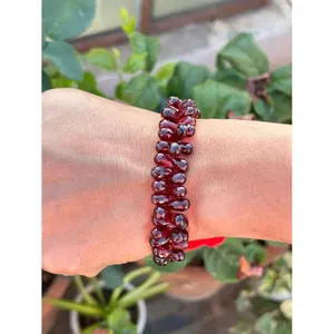 925 Silver Faceted Garnet Beads <b>Bracelet</b> Trendy Religious Geometric <b>Ball</b> Flower Bangles Opal Agate Pearl Diamond Main Gift - Product Image 2