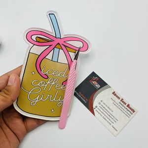 Venta caliente al por mayor Girlie Coffee Acrílico Pinzas para pestañas Logotipo personalizado sostenible Forma de flor Azulejo para pestañas con imán - Product Image 5