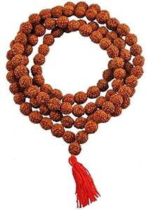 Nam và Nữ 5 mukhi/Mặt 108 + 1 hạt <span class=keywords><strong>rudraksha</strong></span> jaap mala, tự nhiên và được chứng nhận cho hiệu quả tích cực (Nâu, 6mm) - Product Image 2