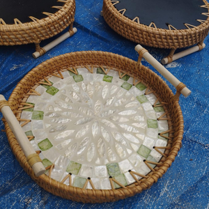 Bandejas de Ratán Hechas a Mano para Servir Alimentos, Ecológicas, Duraderas, Bandeja de Buffet de Ratán Natural, Venta al por Mayor, OEM Vietnam - Product Image 1