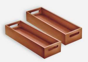 Nouveau plateau en bois de conception Grand plateau de service avec poignées Plateau de service en bois rustique utilisé comme gâteau de jus de fruit etc. - Product Image 4