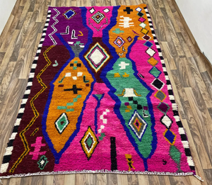 Tapis Kilim abstrait marocain vibrant tapis bohème personnalisable tapis colorés tissés à la main OEM décor à la maison décorations de chambre tissées - Product Image 2