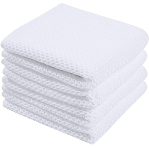 Ensemble de serviettes de cuisine simples et unies, blanc, pour le nettoyage de la vaisselle domestique, Support d'essuyage, personnalisé, 100% coton naturel - Product Image 1