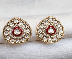 Diseño elegante Moda Chapado en oro Original Polki Kundan Pendientes Accesorio de moda Pendientes tradicionales Compromiso para mujeres - Product Image 3