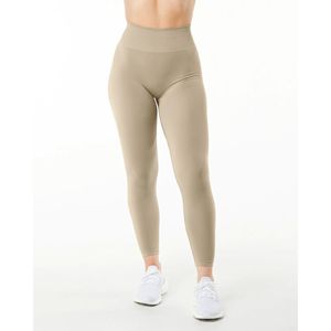 Tissu en tricot sans couture 51% Polyamide 38% Polyester 11% elasthanne fuselé taille haute en lin pour femmes - Product Image 1