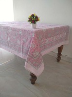 Nappe rectangulaire artisanale Balajee en pur coton, multi-tissus, personnalisable, imprimée à la main, style ferme indienne, pour mariage