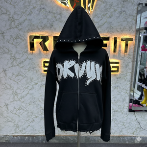 Sudadera con capucha y cremallera más demandada de alta calidad con etiqueta personalizada, sudaderas con capucha estampadas desgastadas hechas en fábrica a precio barato, sudaderas con capucha para hombres - Product Image 4